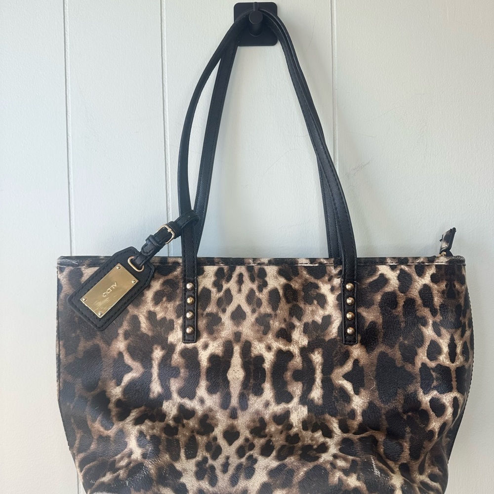 Aldo Brown and Black Animal Print Tote